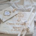 Хавлия за кръщене с бродерия кръст - Изображение 2